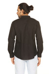 A.N.D. by Anita Dongre Mens Pullover Tunic with Mandarin Collar and Long Sleeves - Black Back