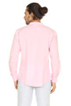 A.N.D. by Anita Dongre Mens Pullover Tunic with Mandarin Collar and Long Sleeves - Light Pink Back