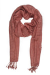 In-Sattva Colors - Checkered Print Scarf Stole, Terra Cotta