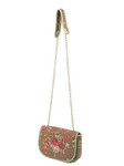 Ivory Tag Embellished Rose Hand Embroidered Handbag ÛÒ Side