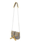 Ivory Tag Yellow Stripe Leather & Canvas Crossbody Bag ÛÒ Side