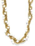Ivory Tag Twisted Gold Chains and Marble Beads Necklace ÛÒ Detail