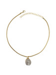 Ivory Tag Beau Mignon Crystal Stone Necklace with Gold Leafing