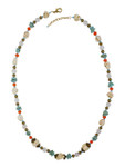 Ivory Tag Turquoise and White Cracked Stone Beaded Necklace