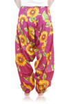 Indian Clothing Women's Full Length Patiala Dancer Pants Sunflower Print, with Scarf åäÌÝÌÕ Fuschia Back