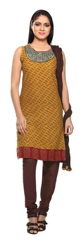 Trishaa Women's Salwaar Kameez Set with Embroidered Yoke - Front