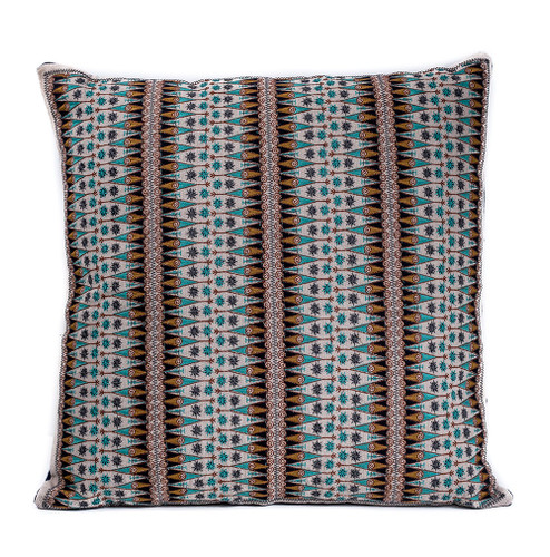 In-Sattva Brown Contemporary Embroidered Cushion Cover and Pillow 20 X 20 In-Sattva Brown Contemporary Embroidered Cushion Cover and Pillow 20 X 20