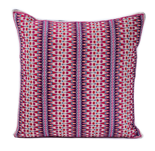 In-Sattva Purple Contemporary Embroidered Cushion Cover and Pillow 20 X 20 In-Sattva Purple Contemporary Embroidered Cushion Cover and Pillow 20 X 20