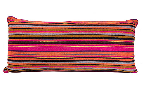 In-Sattva Fuchsia Stripe Canvas Cushion Cover and Pillow 14 X 30 In-Sattva Fuchsia Stripe Canvas Cushion Cover and Pillow 14 X 30