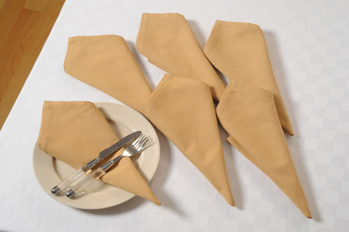 Rangeene Home 100% Pure Cotton Solid Color Soft Touch Feel Table Napkin Set Beige