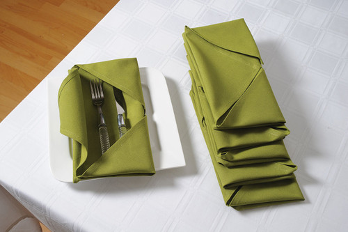 In-Sattva Home 100% Pure Cotton Solid Color Soft Touch Feel Table Napkin Set Green