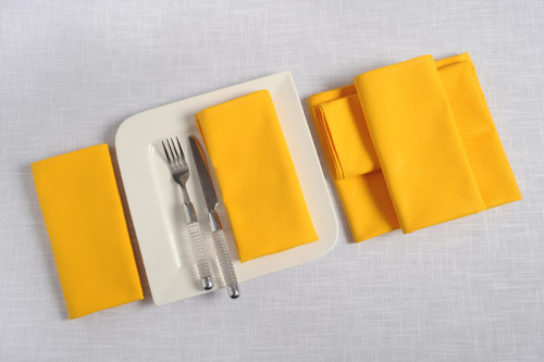 In-Sattva Home 100% Pure Cotton Solid Color Soft Touch Feel Table Napkin Set Yellow