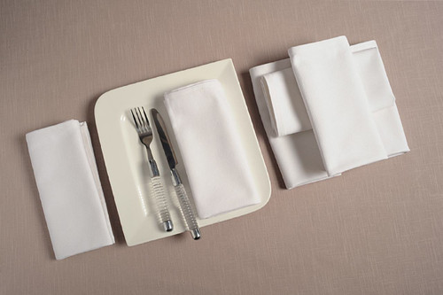 In-Sattva Home 100% Cotton Pure White Checkered Soft Touch Table Napkin Set