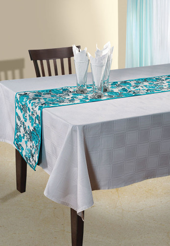 In-Sattva Home Bohemian Signature Print Table Runner and Dresser Scarves for Family, Get-togethers and Everyday Use Teal