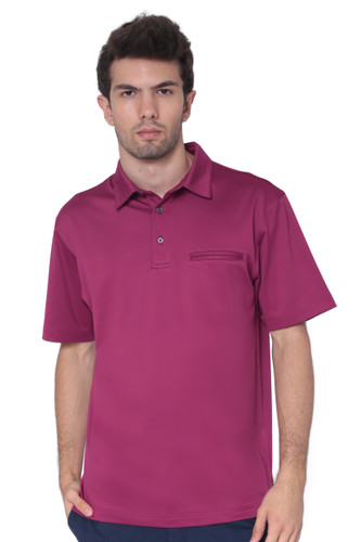 AVA Athletica Men's Classic Polo Quick-Dry Golf, Tennis, T-Shirt with Pocket Berry