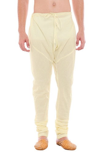 Men s White Indian ajama Pants Solid Straight Cut In Sattva