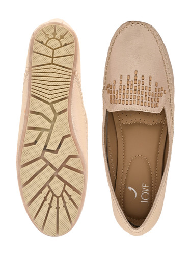 Jove Women's Embellished Gold Loafer Jove Women's Embellished Gold Loafer
