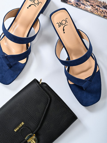 Jove Women's Strappy Block Heels Navy Jove Women's Strappy Block Heels Navy