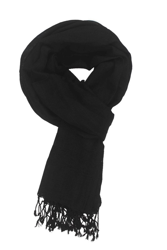 In-Sattva Colors - Elegant Solid Color Scarf Stole - Black