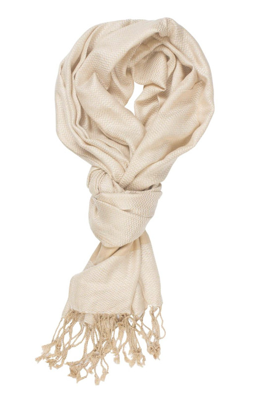 In-Sattva Colors - Two tone Horizontal Stripes Scarf Stole - Tan