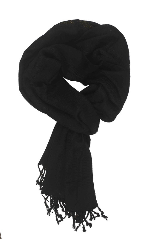 In-Sattva Colors - Decorative Border Scarf Stole Wrap - Black In-Sattva Colors - Decorative Border Scarf Stole Wrap - Black