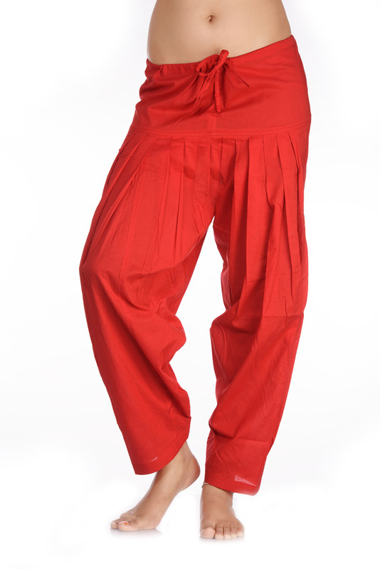 In-Sattva Women's Indian Rich Colored Harem Pants Red - In-Sattva