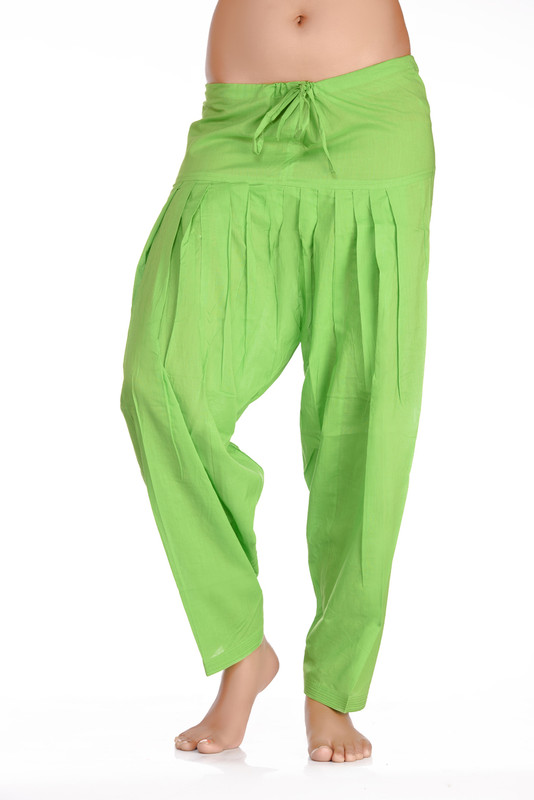 In-Sattva Women's Indian Rich Colored Harem Pants Kiwi Green - In-Sattva