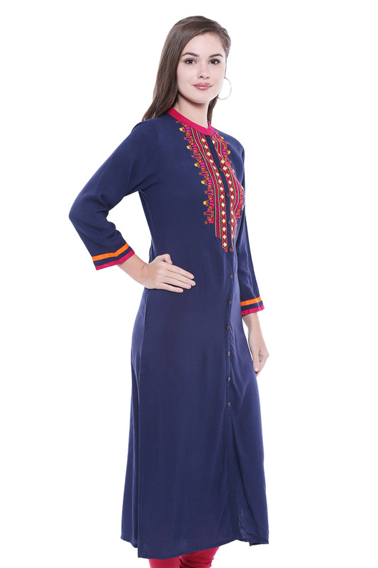Women's  Indian Button Down Kurta Tunic Shirt | In-Sattva Women's  Indian Button Down Kurta Tunic Shirt | In-Sattva