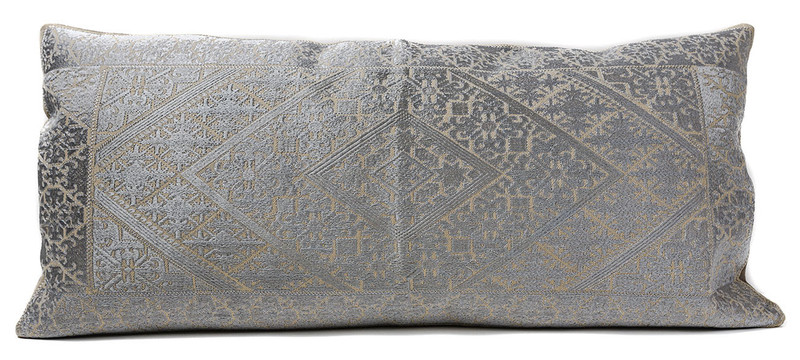In-Sattva Silver Shiny Cushion Cover and Pillow 14 X 30 In-Sattva Silver Shiny Cushion Cover and Pillow 14 X 30