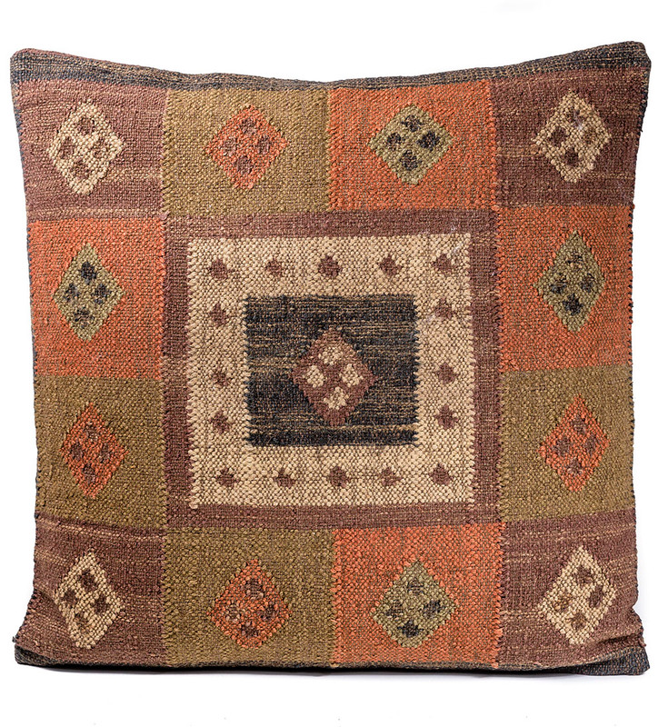 Rangeene Frame Square Patchwork Canvas Cushion Cover and Pillow