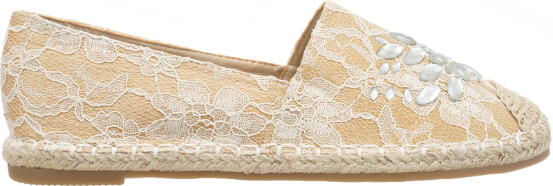 Copy of Jove Embellished Beige Lace Espadrille Shoe