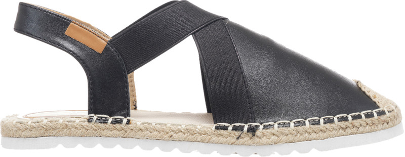 Jove Black Open-toe Espadrille Wedge