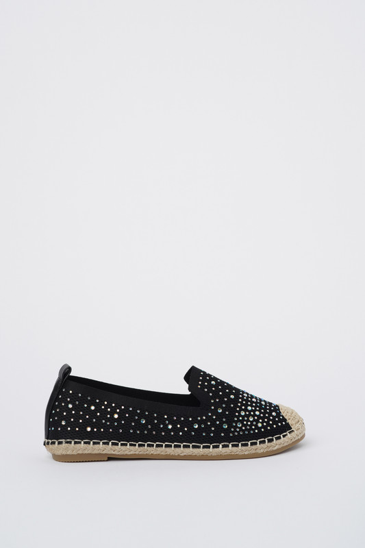 Jove Bedazzled Slip On Black
