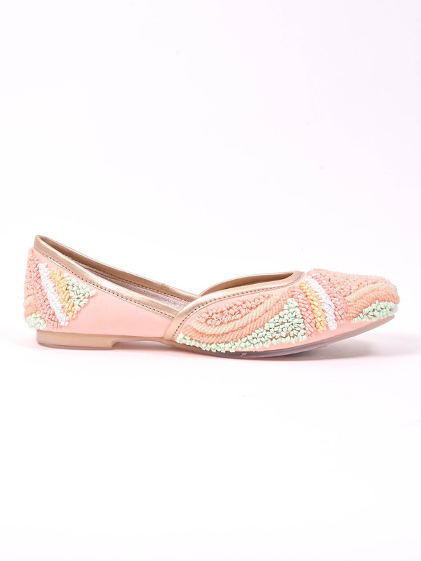 Jove Women's Tufted Pink Mojaris