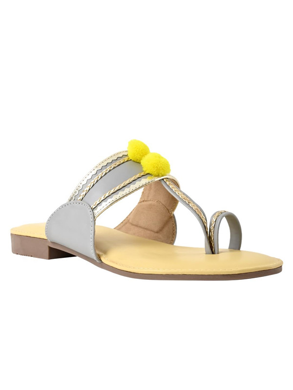 Jove Women's One Toe Sandal Yellow