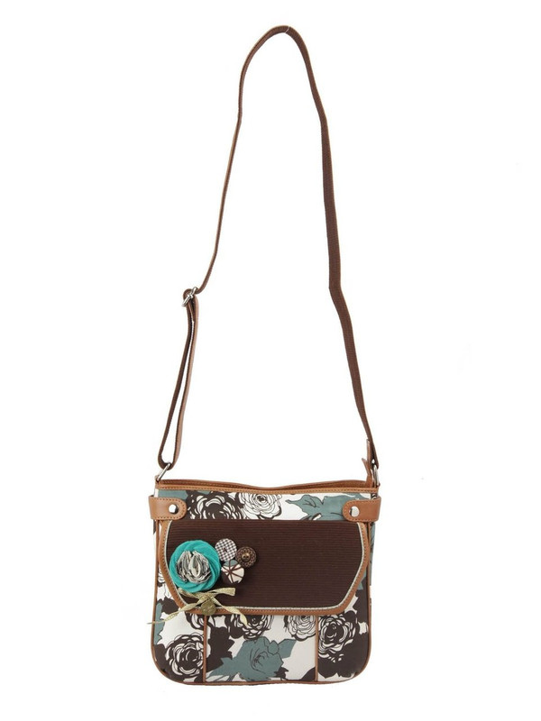 Ivory Tag Bold Floral Crossbody Bag ÛÒ Front