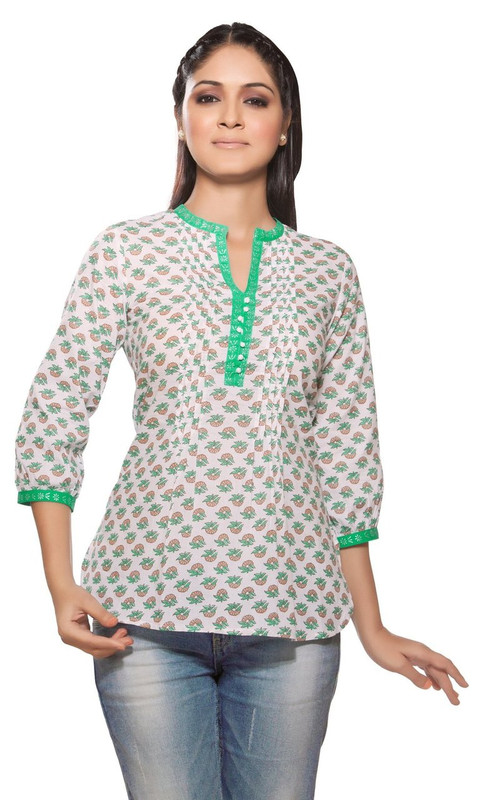 Akkriti Womens Indian Ethnic Kurta Tunic Printed with front Pleats ÌÎÌ_Ì´åÇÌÎÌ__ÌÎÌ_ÌÎ_ÌÎÌ_Ì´åÌÎÌ_ÌÎ_ÌÎÌ_Ì´å« Front