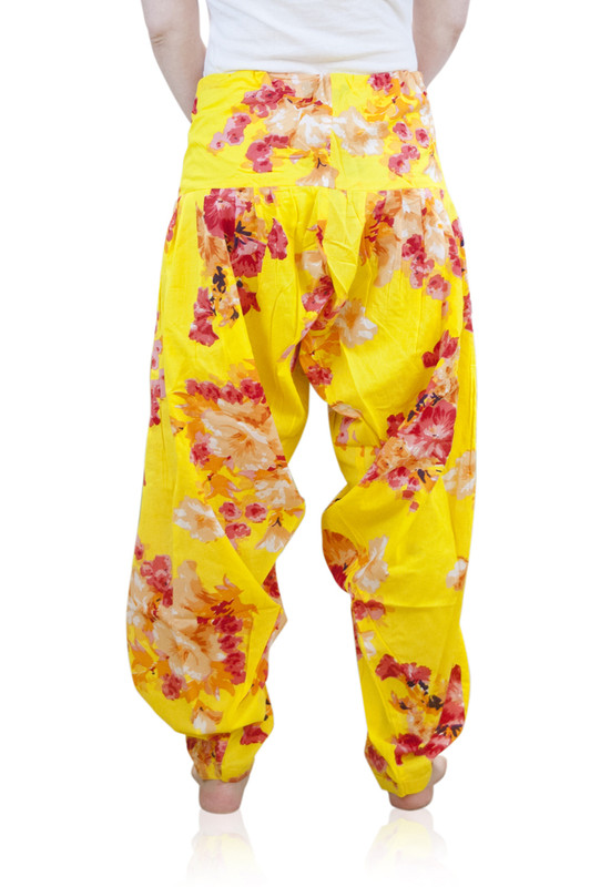 Indian Clothing Women's Full Length Patiala Dancer Pants Yellow Floral ...