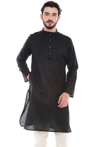 In-Sattva Men's Indian Classic Textured Pure Cotton Kurta Tunic with ...
