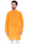 Men's Indian Classic Mustard Kurta Tunic - Front | In-Sattva