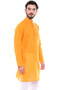 Men's Indian Classic Mustard Kurta Tunic - Side | In-Sattva