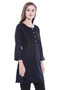 Women's Indian Short Kurta Tunic - Black | In-Sattva - Side