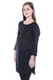 Women's Indian Short Kurta Tunic - Black | In-Sattva - Side