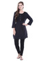 Women's Indian Short Kurta Tunic - Black | In-Sattva - Full display