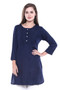 Women's Indian Short Kurta Tunic - Navy Blue | In-Sattva 