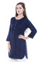 Women's Indian Short Kurta Tunic - Navy Blue | In-Sattva 