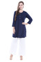 Women's Indian Short Kurta Tunic - Navy Blue | In-Sattva 