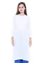 Women's Indian Patterned Yoke White Kurta Tunic | In-Sattva 