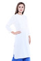 Women's Indian Patterned Yoke White Kurta Tunic | In-Sattva 