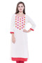 Women's White Indian Kurta Tunic with Embroiderey | In-Sattva